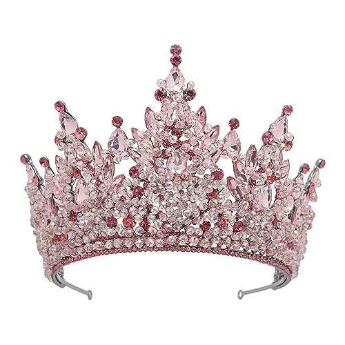 Large Tiaras and Crowns for Women Crystal Tall Pageant Crowns Rhinestone Royal Queen Headband Princess Quinceanera Headpieces for Wedding Birthday Prom Party Costume Cosplay