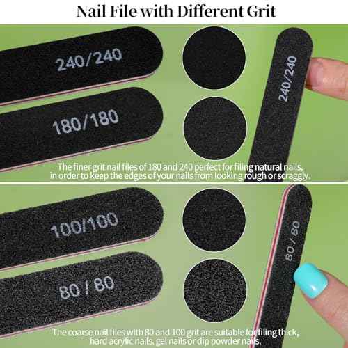 FANDAMEI Nail File Kit, Nail File, 15 PCS Emery Boards For Nails, Fingernail Files, Nail Files For Natural Nails, Nail Filer, Cuticle Trimmer, Cuticle Pusher, Manicure Tools, Nail Care Kit, Nail Tools