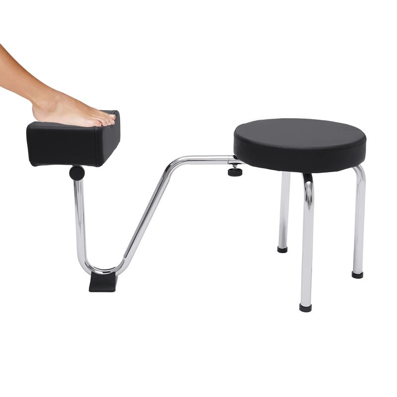 Dsmsseym Portable Pedicure Foot Rest Stool, Adjustable Height, Black, for Spa, Beauty Salon, Studio