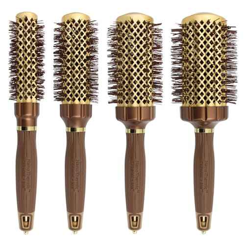 Olivia Garden NanoThermic PowerGrip Thermal brush with special patented wavy barrel for extra tension and grip, ceramic coated barrel, ionic technology, ergonomic handle, for medium to thick hair