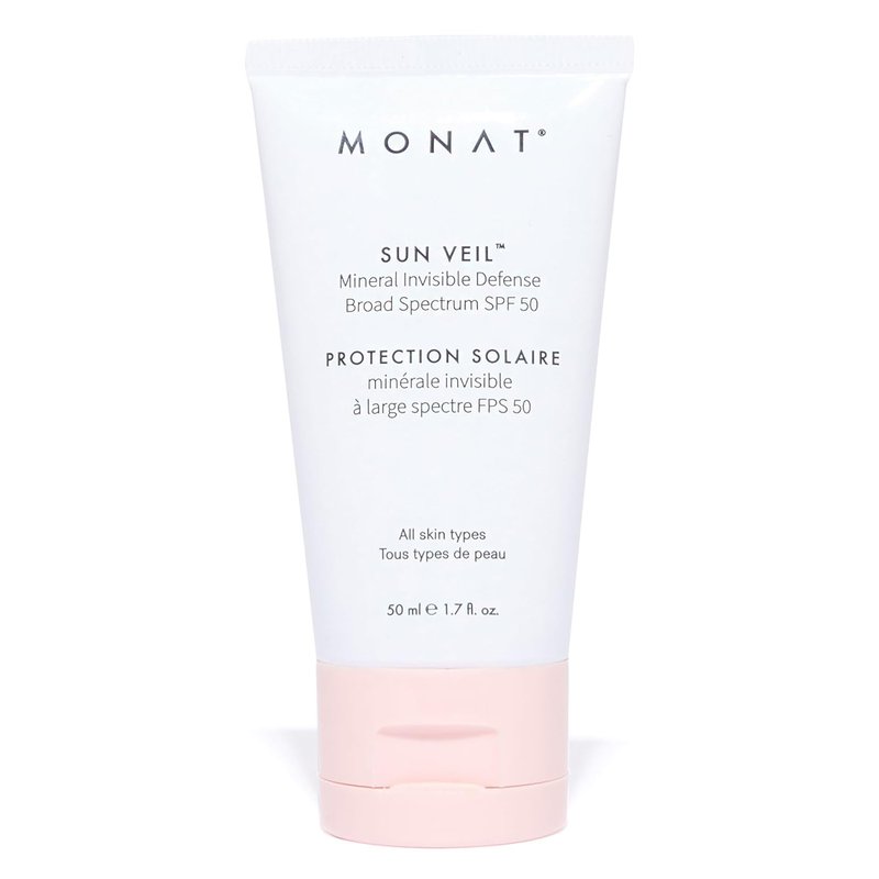 MONAT Sun Veil Mineral Sunscreen SPF 50 - Tinted Invisible Defense, Oil-Free Facial Protection, 1.7 Fl Oz