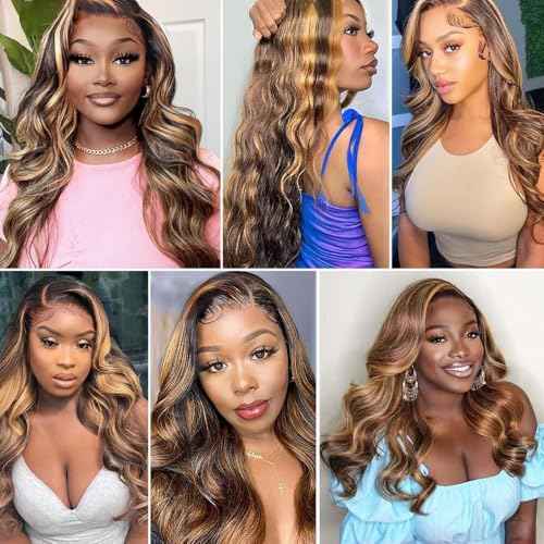 Human Hair Bundles P4/27# Color Body Wave Bundles Human Hair Unprocessed Brazilian Virgin 26 28 30 Inch 3 Bundles Quick Weave Human Hair Extensions (P4/27# Body Wave, 26 28 30)