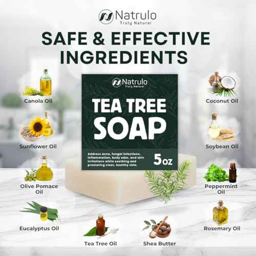 Tea Tree Soap ? Natural Defense Tea Tree Oil Wash Bar for Face & Body ? Remedy Soap Fights Acne, Skin Irritation, and Prevents Breakouts ? Deeply Cleansing, Hydrating Cleanser for Calm, Fresh Skin