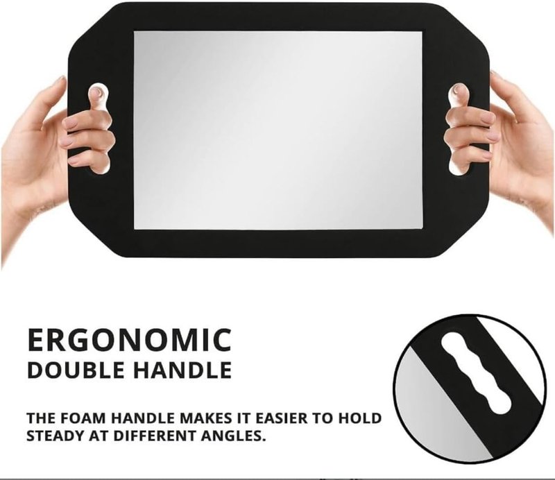 Large Handheld Mirror Set - Professional Barber Mirror with Comb | Salon Hair Stylist Accessories