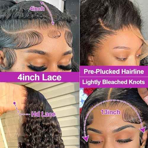20 Inch Deep Wave Lace Front Wigs Human Hair Wig for Woman 13x4 Hd Deep Curly Lace Frontal Wig Pre Plucked With Baby Hair