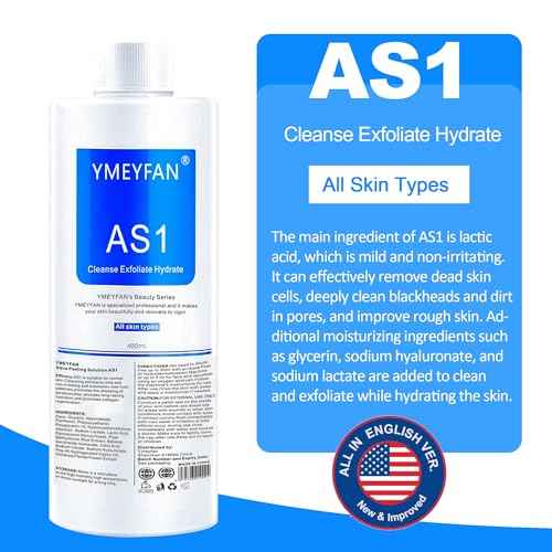 YMEYFAN AS1 Solution for Hydrate Facial Machine (English Ver.), AS1 SA2 AO3 Aqua Peeling Solution for Hydrogen Oxygen Facial Machine, Nourishing Exfoliate Serums for Face Skin Care(400ml x 3Bottles)