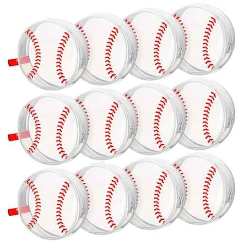Reginary 12 Pcs Baseball Cosmetic Bag Gifts Accessories for Makeup Bags PVC Clear Cheer Base Ball Case Toiletry Zipper Pouch Waterproof Travel Handbag Purses Organizer for Baseball Team Gift