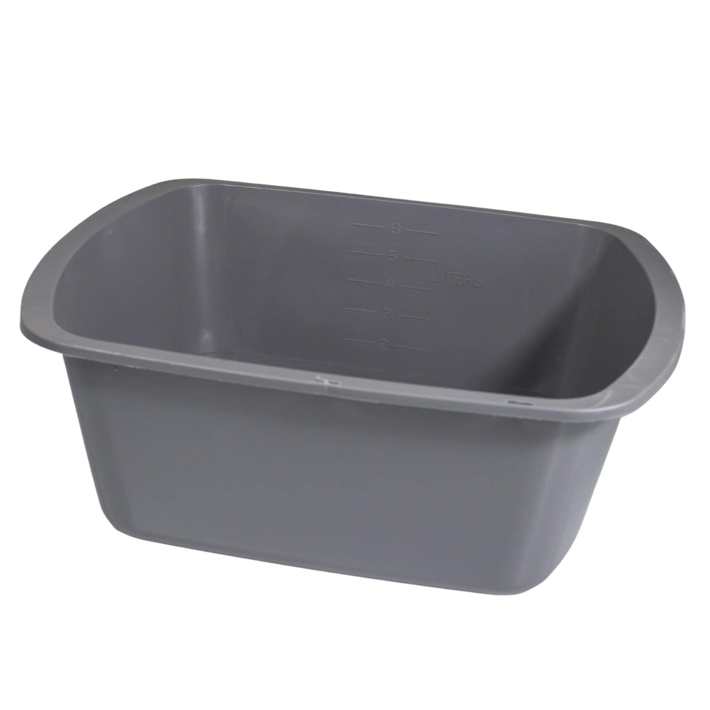 Vakly Wash Basins – Rectangular Plastic Hospital Bedside Soaking Tub (Pack of 5) Small 7 Qt Graduated Bucket - Portable Washbasin for Washing, Cleaning, Foot Bath, Dishes, Face Cleansing Bowl (5)