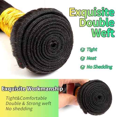 Human Hair Bundles Body Wave Natural Color, 16 18 20 22 Inch - 4 Bundles, Antousha Body Wave Bundles Human Hair 12A Unprocessed Brazilian Virgin Wavy Bundles for Black Women