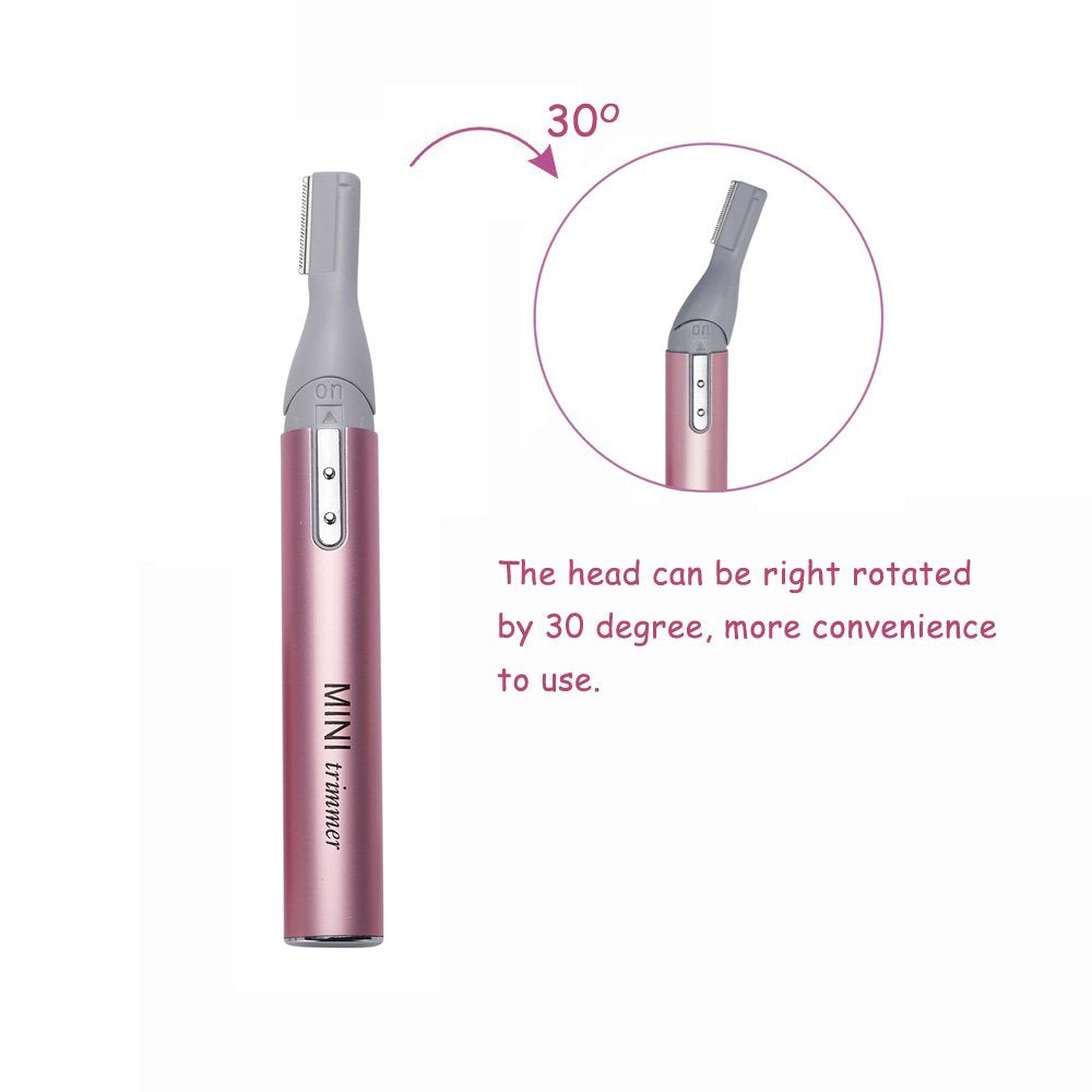 Skiennix Mini Rotatable Lady Shaver - Electric Bikini & Facial Precision Trimmer Kit | Battery Operated Hair Remover