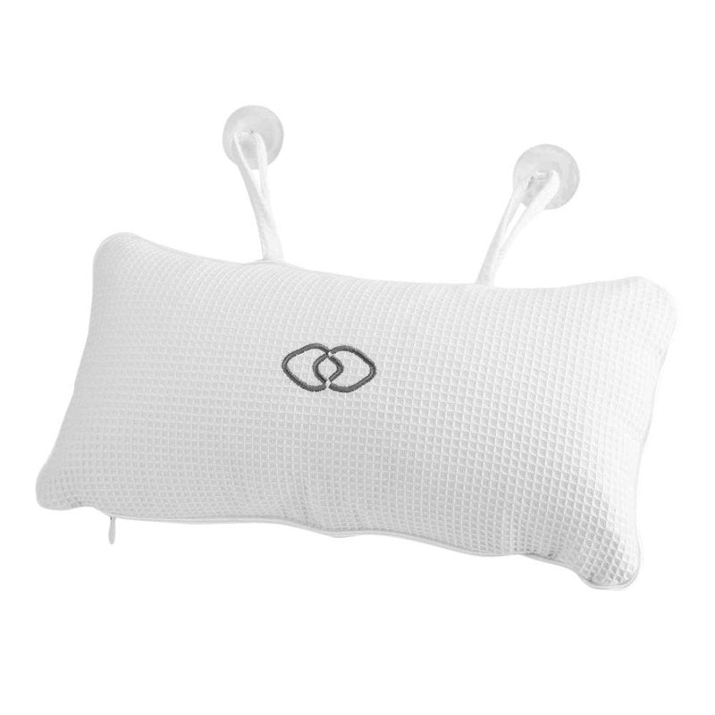 Nikou Bathtub Spa Pillow - Bath Cushion Bath Pillows White - Spa Pillow with Suction Cups,Supports Neck and Shoulders,for Hot Tub Home Spa Jacuzzi Bathtub Head Rest, Comfortable & Soft