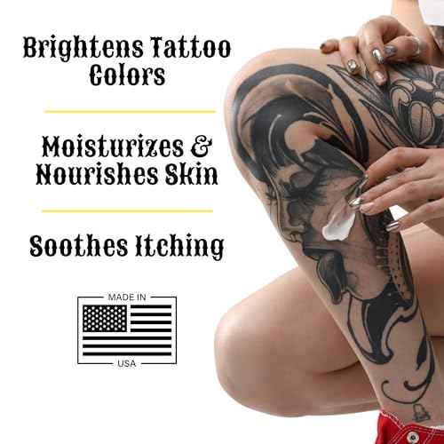 Tattoo Aftercare Lotion ? Hydrating Tattoo Moisturizer with Jojoba Oil, Manuka Honey & Vitamins A, B, C & E ? Soothes, Heals & Protects Ink ? Fast-Absorbing, Non-Greasy ? 6.8 fl oz