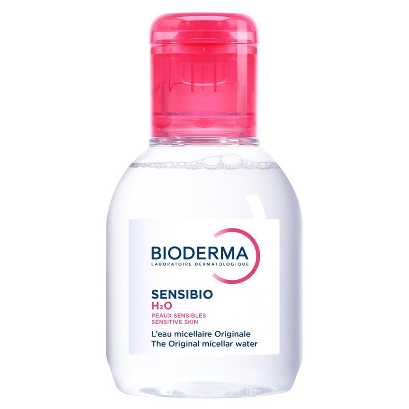 Bioderma Sensibio H2O, Micellar Water, Travel Size Makeup Remover Cleanser, Gentle for Skin, Fragrance-Free & Alcohol-Free, Gentle Face Cleanser for Sensitive Skin, 3.4 Fl Oz