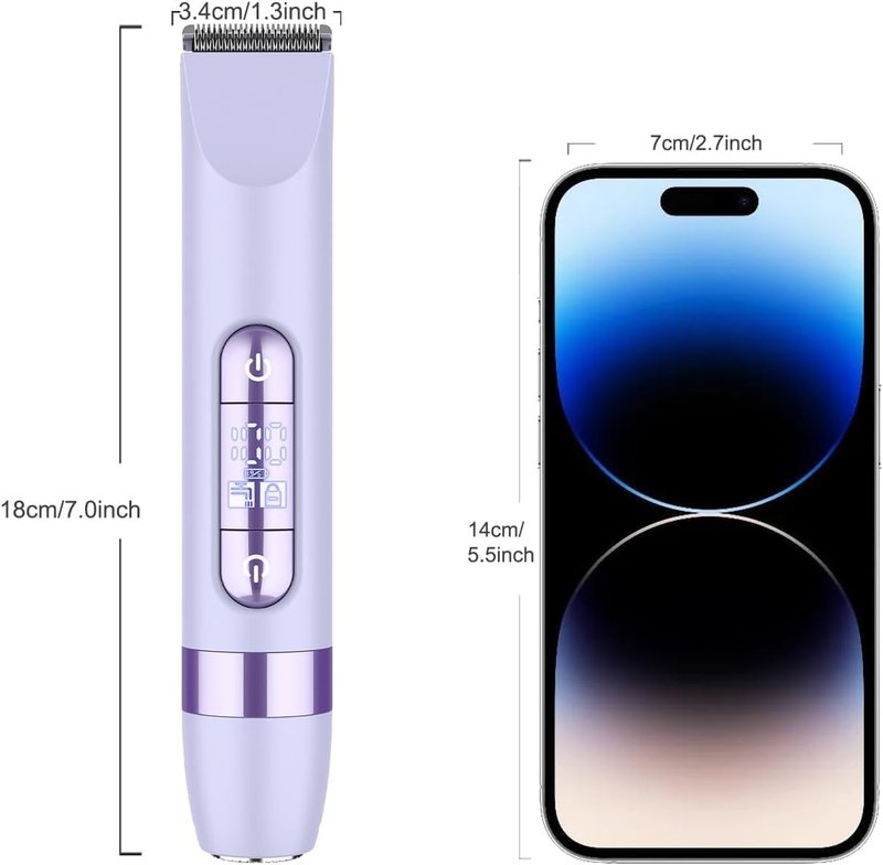 Hatteker Women's Electric Razor - 4-in-1 Dual-Head Trimmer | IPX7 Waterproof Rechargeable, Purple