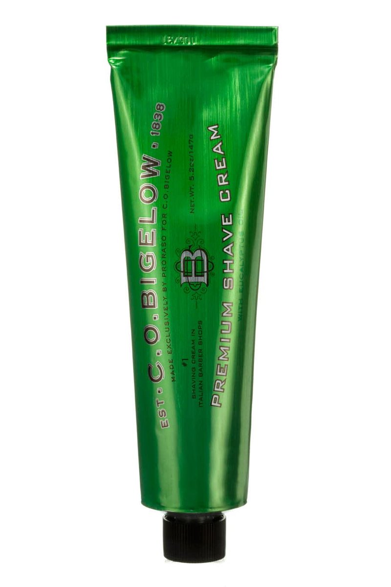 C.O. Bigelow Shaving Cream - Eucalyptus Oil Formula for Sensitive Skin | 5.2 oz Men's Shaving Cream
