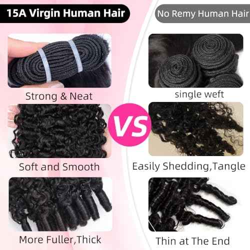 PerisModa Burmese Curly Bundles Human Hair 3C4A Raw Water Wave Quick Weave Hair Bundles with Spiral Curly Ends 100% Unprocessed 15A Virgin Kinky Curly Human Hair One Bundles Natural Black 22 Inch