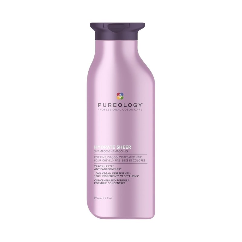 Pureology Hydrate Sheer Shampoo - Lightweight Hydrating Shampoo for Fine, Color-Treated Hair | Silicone-Free & Vegan