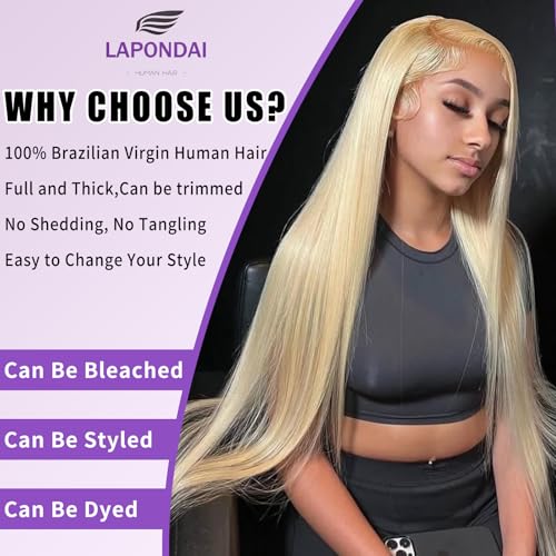 613 Bundles Human Hair 30 Inch Straight Blonde Bundles Human Hair 100% Unprocessed 12A Grade Brazilian Virgin Raw Hair Quick Weave 1 Bundles Blonde Hair Extensions for Women