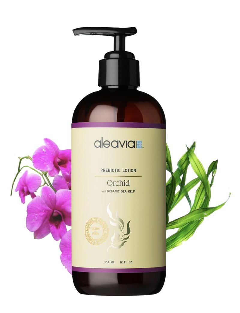 Aleavia Orchid Prebiotic Body Lotion – Lightly Scented, All-Natural Moisturizing Body Lotion with Organic Essential Oils for Soft, Smooth Skin – 12 Oz