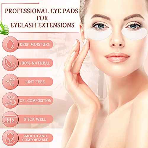 500 Pairs Under Eye Gel Pads Natural Eyelash Extension Gel Pads Patches Kit for Eyelash Extension Supplies Bulk Beauty Tools, Fit Most Eye Shape