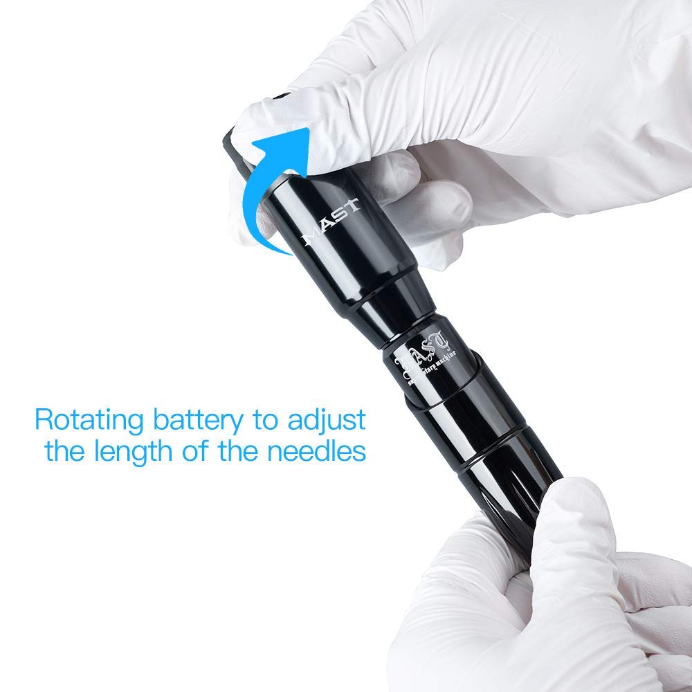 Mast Tour Cordless Tattoo Pen Machine Kit, Professional Rotary Cartridges Tattoo Gun, Replacement Tattoo Battery Power Supply QP-001