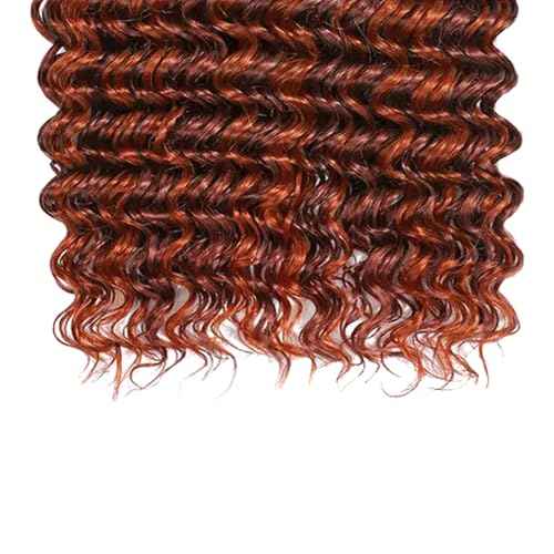16 18 20 Inch P33/350 Bundle Highlight Orange Brown Deep Wave Human Hair Bundles Two Tone Auburn Brown Mixed With Ginger Bundle Ombre Copper Deep Curly Bundles
