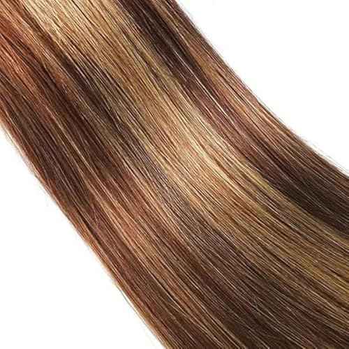 24 26 28 Inch Straight Human Hair Bundles Brazilian Chocolate Honey Blonde Highlight P4/27 Bundles Human Hair Brazilian Weave Hair for Black Women