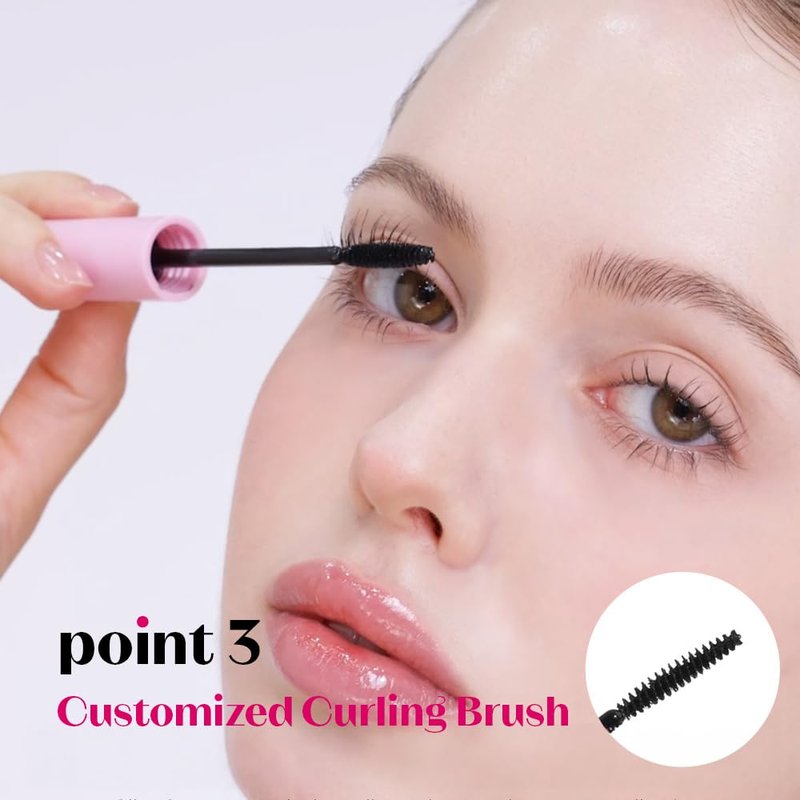 ETUDE Curl Fix Mascara, Lash Mascara, Strong Curl Up, Long-Lasting, Waterproof, Light-Weight, Korean Makeup, Beauty, Vegan Certified, Black (0.27 Fl Oz)