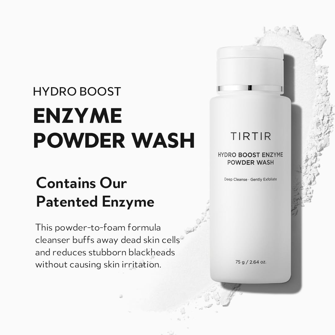 TIRTIR Hydro Boost Enzyme Cleansing Powder - Gentle Exfoliating Cleanser, 2.64 Oz