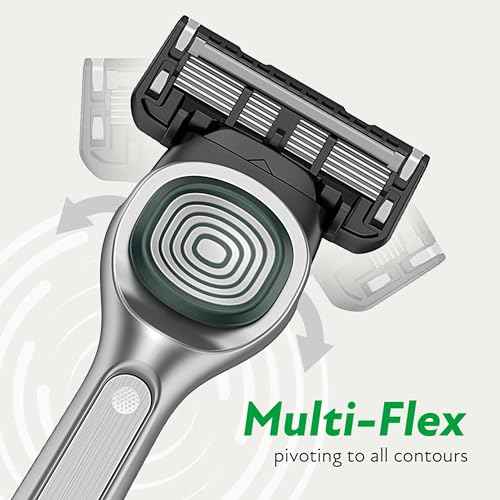 DORCO SLEEK Six Blade Razor System with Multi-Flex Technology Refill Set, Precision Shaving Razor Replacement Cartridge (8 Pack)