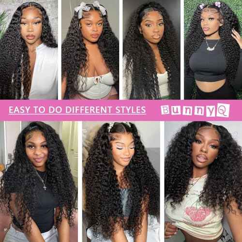 28 Inch Water Wave Lace Front Wigs Human Hair 13x6 HD Lace Frontal Wigs Pre Plcked Deep Part Curly Wig for Women 200% Density Water Wave Lace Front Wigs With Baby Hair