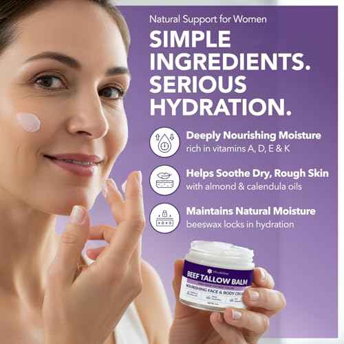 Intimate Rose Beef Tallow for Skin & Face Care - Tallow and Honey Balm for Sensitive Skin, Eczema - 100% Grass-Fed Tallow Face Moisturizer, Natural Formula