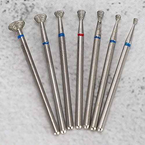 Nail Art Manicure Drill Bits Set, 7Pcs Nail Grinding Head Drill Bits, Electric Manicure Grinding Head Tool, Manicure Polishing Drill Machine Bits for Acrylic Gel Nails Cuticle Manicure Pedicure(NO.03)