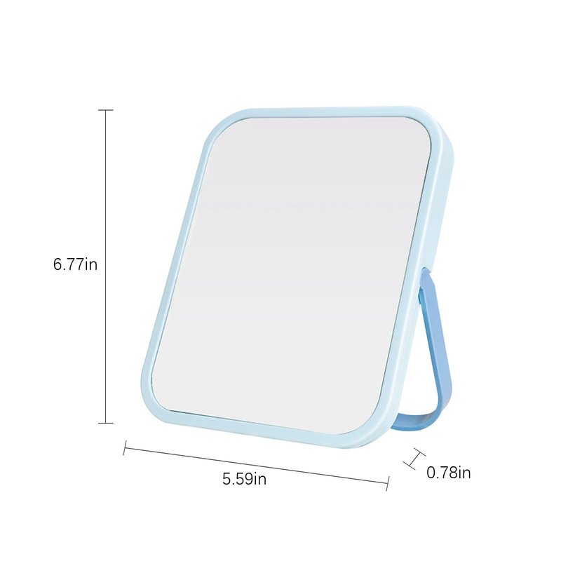LeaOcaao Desk Mirror, 6.7 Inch Vanity Mirror, Makeup Mirror with 1-Hanging Port, 1 Travel Makeup Mirror with U-Shaped Bracket for Makeup Desk ＆ Dressing Room (Green)