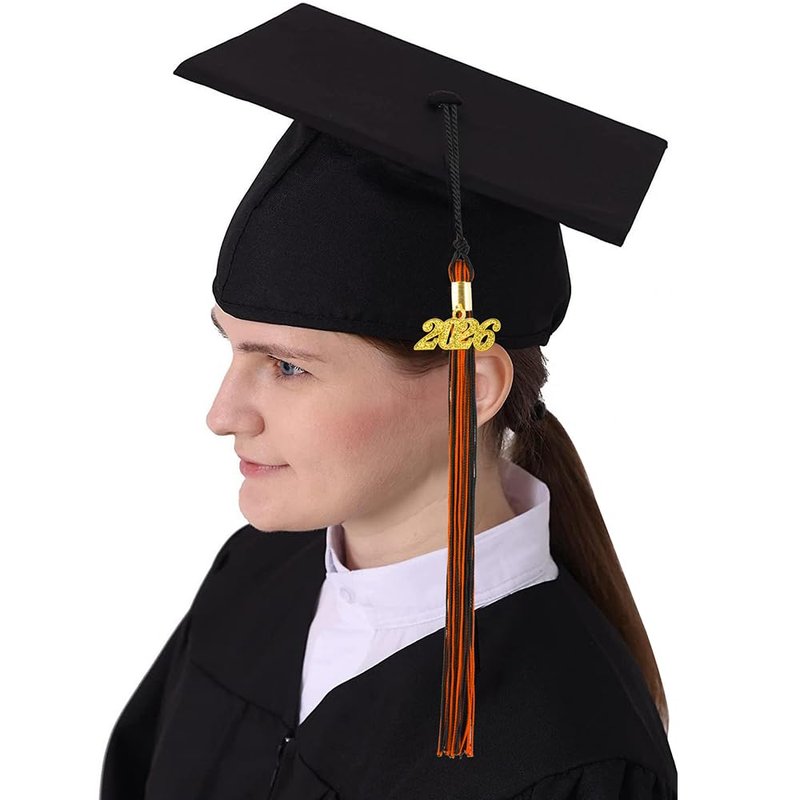 2026 Tassel Graduation, Graduation Tassel 2026, Graduate Cap Tassels with Gold 2026 Charm for Graduations Cap Graduations Party Ceremonies Black and Orange