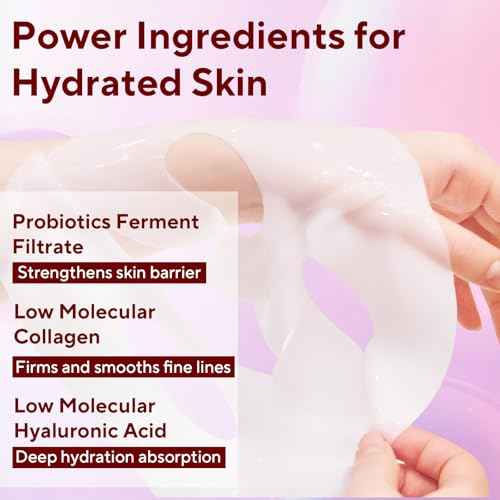 Bio-Collagen Real Deep Mask, 4 Pack Overnight Hydrating Face Mask for All Skin Types,Original Hydrating Collagen Face Mask