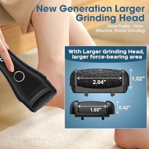 Electric Callus Remover for Feet - Larger Grinding Head&3Speed, Foot Care Pedicure Callus Shaver Foot Scrubber Deadskin Remover, Waterproof Pedicure Tool Foot File for Deadskin Dry Crack Skin Calluses
