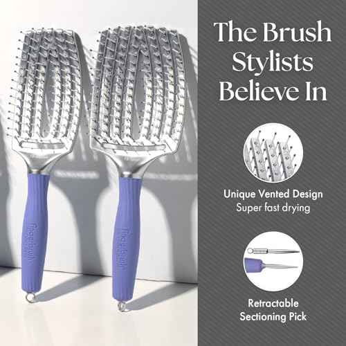 Olivia Garden Finger Brush Scalp-Hugging & Vented Paddle Hair Brush (3-Piece Kit)