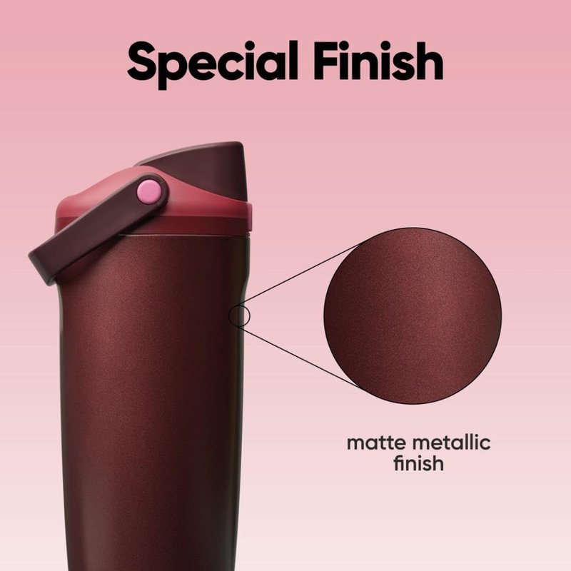 Owala FreeSip Sway Insulated Water Bottle - 30oz Stainless Steel, Two-Way Spout & Built-In Straw | Black Cherry