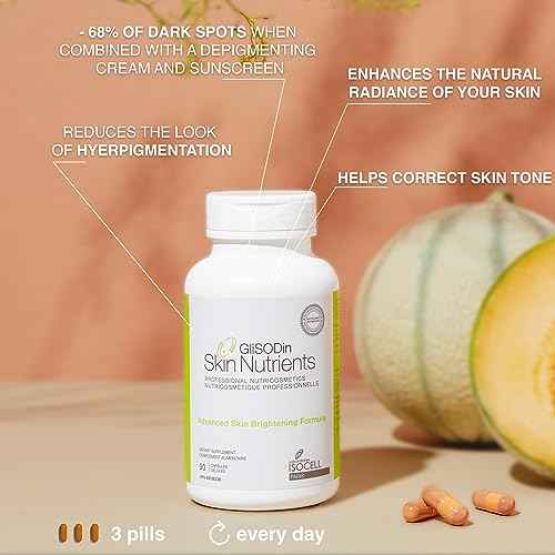 Glisodin Skin Nutrients Advanced Skin Brightening Formula ? for Brighter, Clearer, and Firmer Complexion ? Helps Reduce Blemishes - 90 Capsules