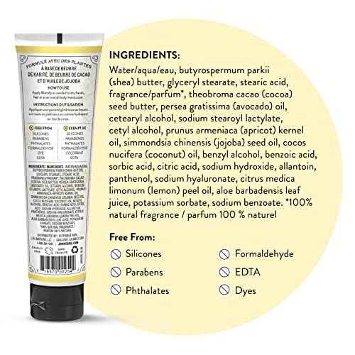J.R. Watkins Natural Moisturizing Hand Cream, Hydrating Hand Moisturizer with Shea Butter, Cocoa Butter, and Avocado Oil, Cruelty Free, 3.3oz, Lemon Cream, 3 Pack