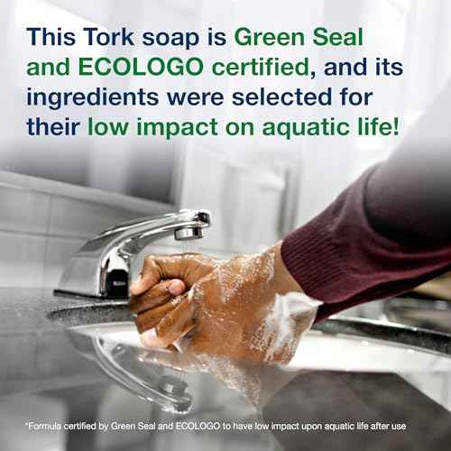 Tork Odor-Control Hand Soap Liquid S4 Gentle, Perfume-Free, Compatible with S4 Dispensers 6 x 1L Bottles (400020)