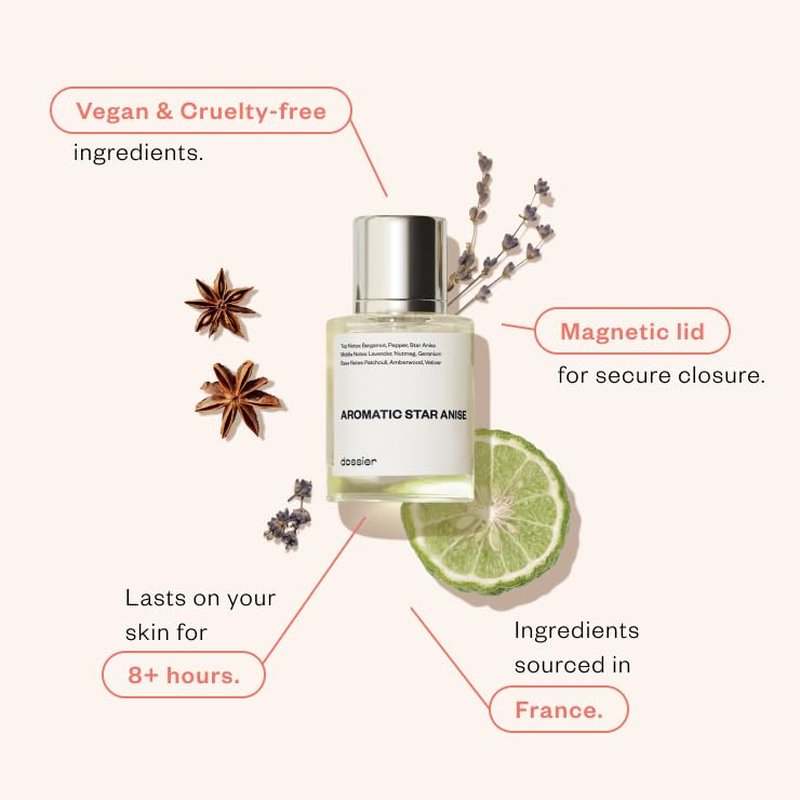 Dossier - Aromatic Star Anise - Eau de Parfum - Inspired by Sauvage - Long-Lasting Fragrance - Masculine - 1.7 fl oz (50ml)