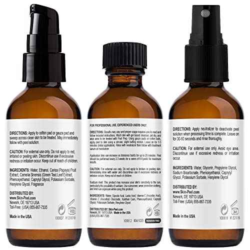 Medpeel 70% AHA & Vitamin C Brightening Essential Peel Kit, Includes Peel, Prep, Neutralizer, Deep Strength Professional Grade Chemical Face Peel, Reduces Age Spots, 1oz/30ml (Kit of 3)