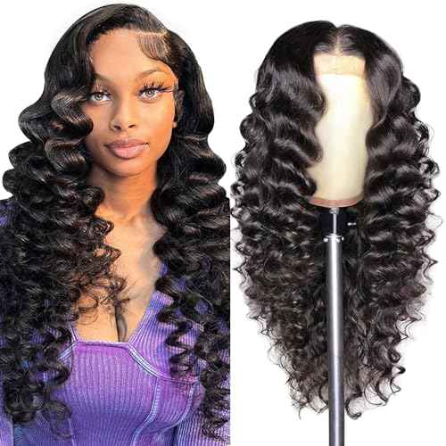 Deep Wave Lace Front Wigs Human Hair 13x4 HD Lace Frontal Wigs for Black Women 200 Density Glueless Wigs Pre Plucked with Baby Hair 18 Inch