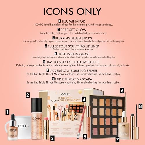ICONIC LONDON Luxury Makeup Set for Glowy, Radiant Skin and Highlighted Finish, Perfect for Gifting, Long-Lasting, Cruelty-Free, Vegan Makeup