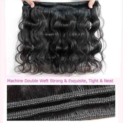 12A Human Hair Bundles 18 18 18 Inch Body Wave 100% Unprocessed Hair 3 Bundles Deals Extensions Quick Weave Human Hair Natural Black Color