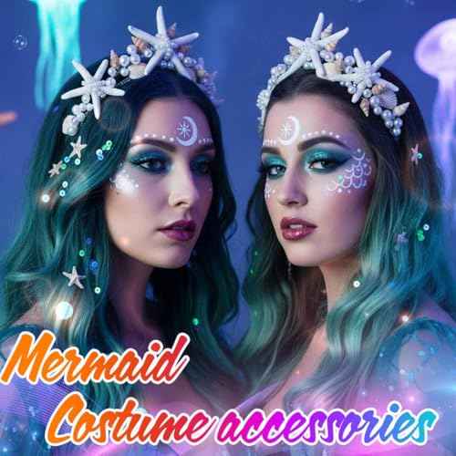 Unicra Starfish Crown and Tiaras Silver Pearl Bridal Headband Beach Headpiece Wedding Hair Accessories for Women and Girls