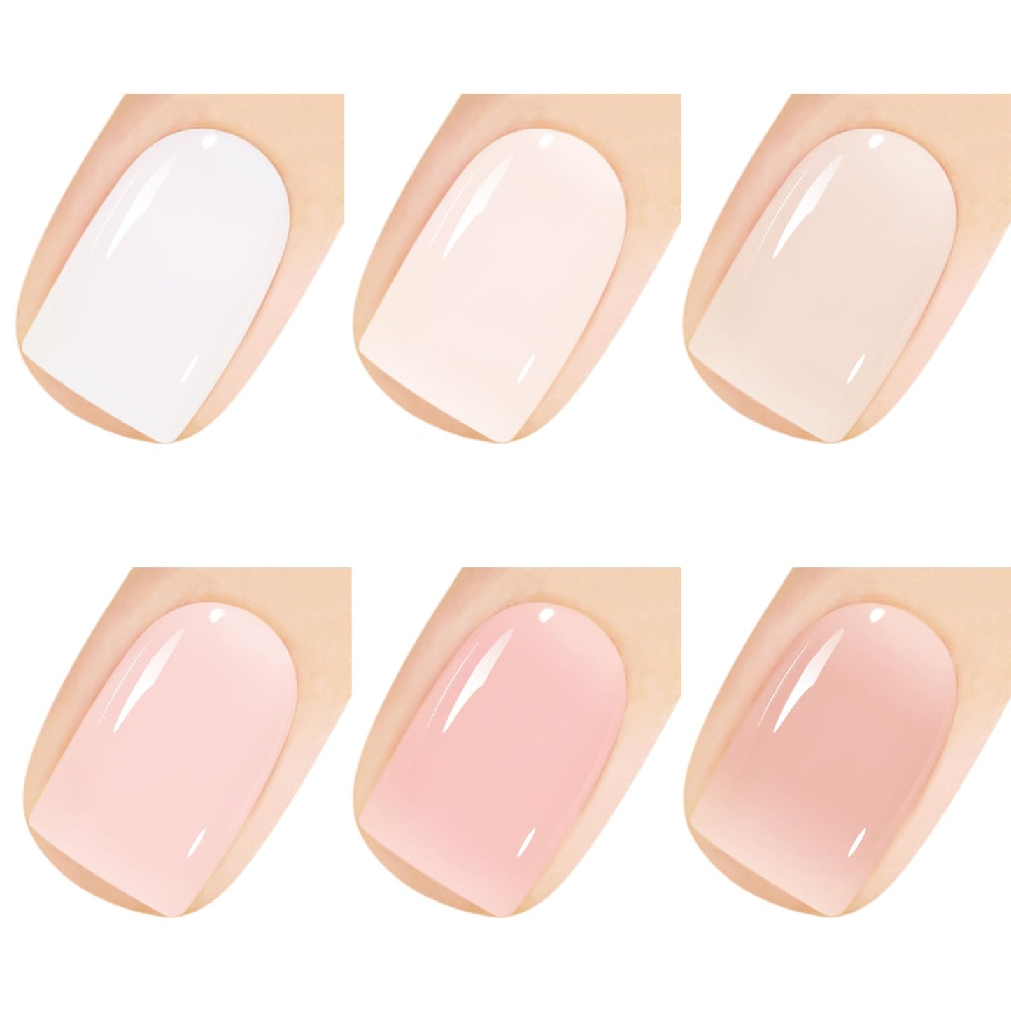Vishine Gel Nail Polish Kit, 6 PCS Jelly Gel Polish White Pink Nude Sheer Color Gel Neutral Nail Art Design Translucent Gel Nail Kits Soak Off Uv Nail Lamp Cured Nail Manicure DIY Home 8ml
