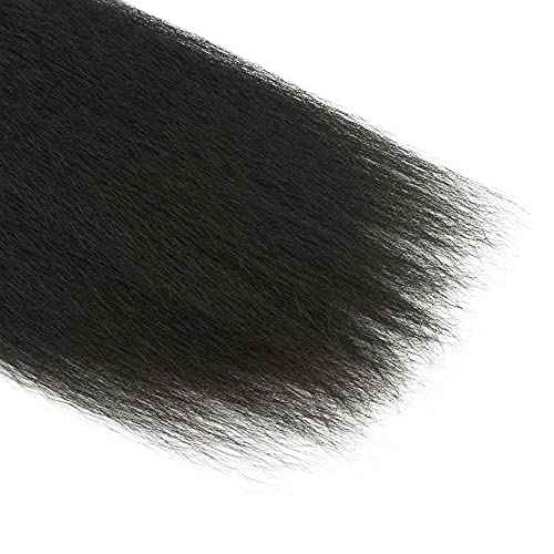 Human Hair Bundles Yaki Straight Bundles 30 30 30 Inch #1B Natural Color Kinky Straight Human Hair Extensions Double Weft Unprocessed Brazilian Virgin Hair 3 Bundle 50 Grams Per Bundle